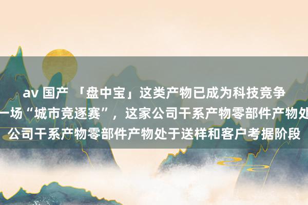 av 国产 「盘中宝」这类产物已成为科技竞争的新高地，产业正掀翻一场“城市竞逐赛”，这家公司干系产物零部件产物处于送样和客户考据阶段