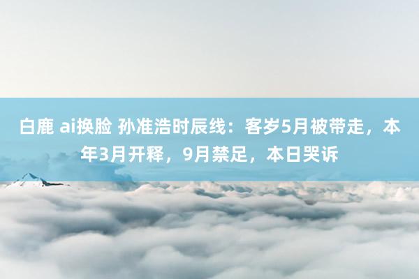 白鹿 ai换脸 孙准浩时辰线：客岁5月被带走，本年3月开释，9月禁足，本日哭诉