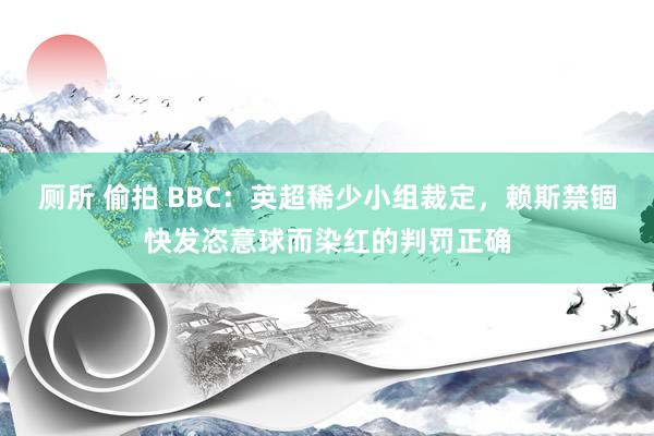 厕所 偷拍 BBC：英超稀少小组裁定，赖斯禁锢快发恣意球而染红的判罚正确