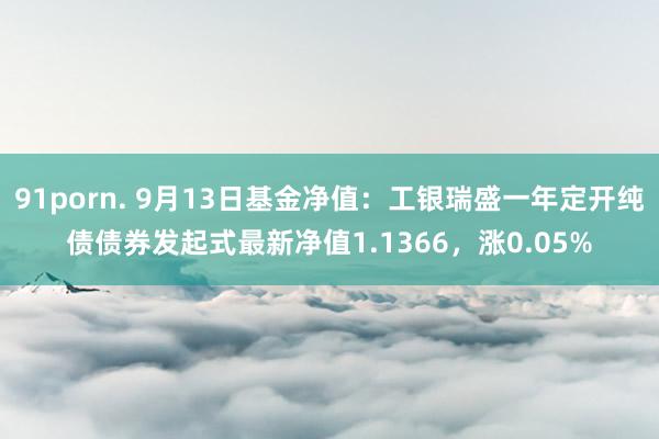 91porn. 9月13日基金净值：工银瑞盛一年定开纯债债券发起式最新净值1.1366，涨0.05%