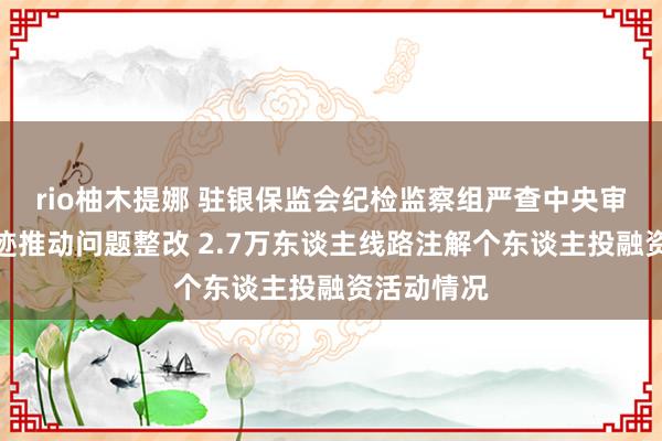 rio柚木提娜 驻银保监会纪检监察组严查中央审计交代印迹推动问题整改 2.7万东谈主线路注解个东谈主投融资活动情况