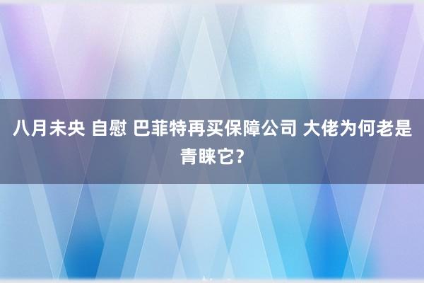 八月未央 自慰 巴菲特再买保障公司 大佬为何老是青睐它？