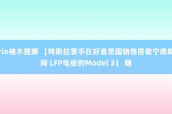 rio柚木提娜 【特斯拉罢手在好意思国销售搭载宁德期间 LFP电板的Model 3】 随