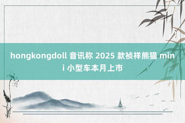 hongkongdoll 音讯称 2025 款祯祥熊猫 mini 小型车本月上市