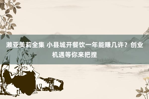 濑亚美莉全集 小县城开餐饮一年能赚几许？创业机遇等你来把捏