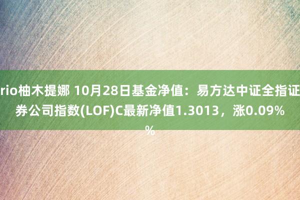 rio柚木提娜 10月28日基金净值：易方达中证全指证券公司指数(LOF)C最新净值1.3013，涨0.09%