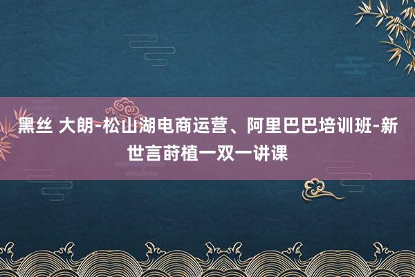 黑丝 大朗-松山湖电商运营、阿里巴巴培训班-新世言莳植一双一讲课