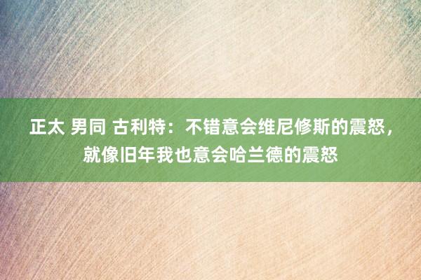 正太 男同 古利特：不错意会维尼修斯的震怒，就像旧年我也意会哈兰德的震怒