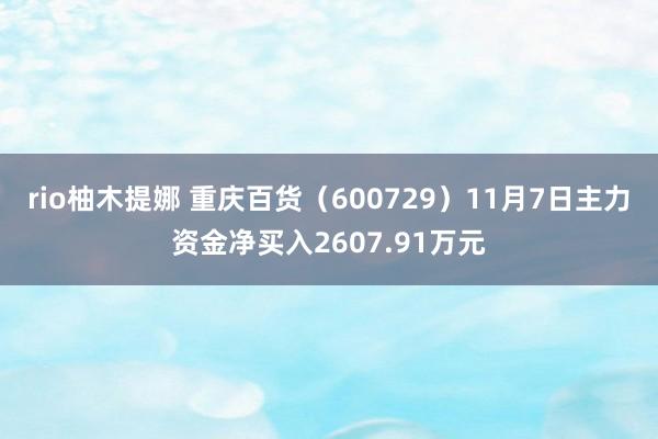 rio柚木提娜 重庆百货（600729）11月7日主力资金净买入2607.91万元