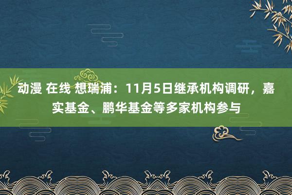 动漫 在线 想瑞浦：11月5日继承机构调研，嘉实基金、鹏华基金等多家机构参与