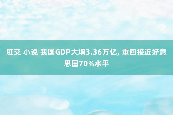 肛交 小说 我国GDP大增3.36万亿， 重回接近好意思国70%水平