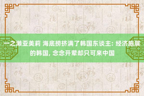 一之濑亚美莉 海底捞挤满了韩国东谈主: 经济施展的韩国， 念念开荤却只可来中国