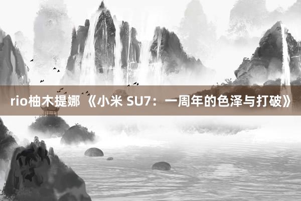 rio柚木提娜 《小米 SU7：一周年的色泽与打破》