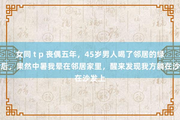 女同 t p 丧偶五年，45岁男人喝了邻居的绿豆汤后，果然中暑我晕在邻居家里，醒来发现我方躺在沙发上