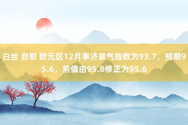 白丝 自慰 欧元区12月事济景气指数为93.7，预期95.6，前值由95.8修正为95.6