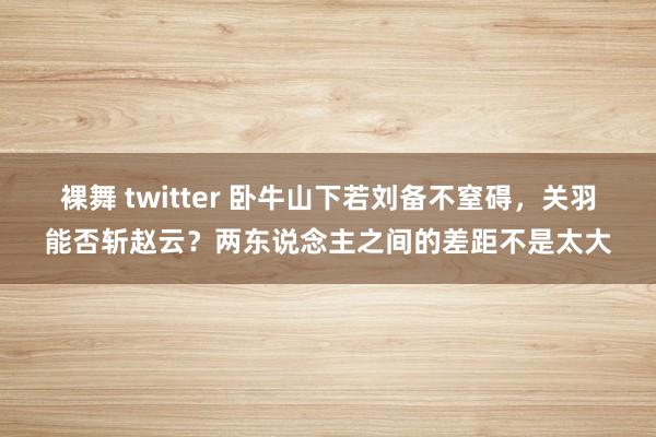 裸舞 twitter 卧牛山下若刘备不窒碍，关羽能否斩赵云？两东说念主之间的差距不是太大