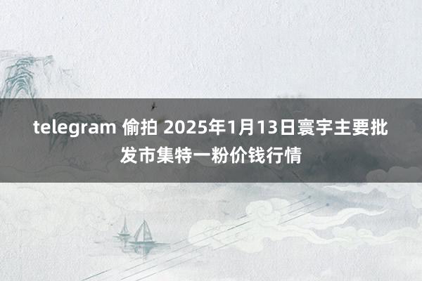 telegram 偷拍 2025年1月13日寰宇主要批发市集特一粉价钱行情