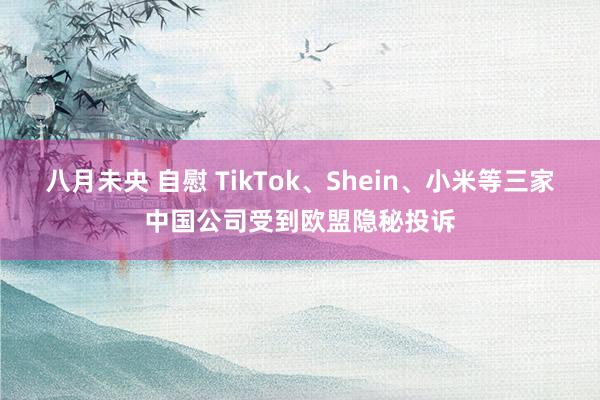 八月未央 自慰 TikTok、Shein、小米等三家中国公司受到欧盟隐秘投诉